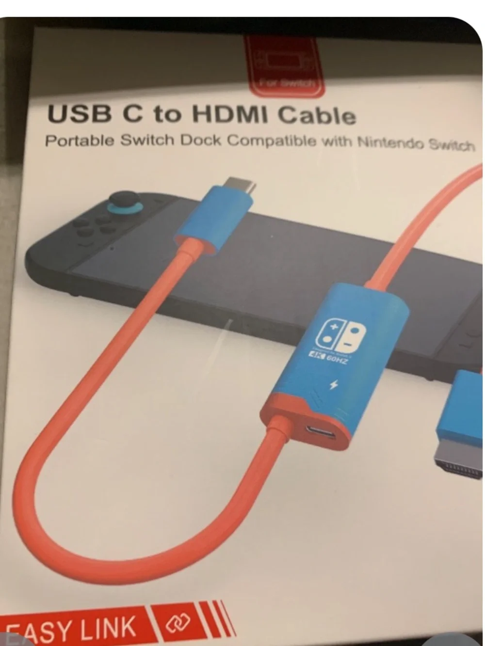 Replacement USB-C to HDMI Cable for Nintendo Switch 2 Dock (6.6Ft)